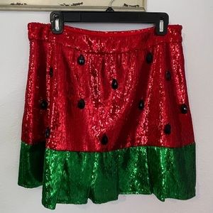 Queen Of Sparkles Watermelon Sequin Skort
